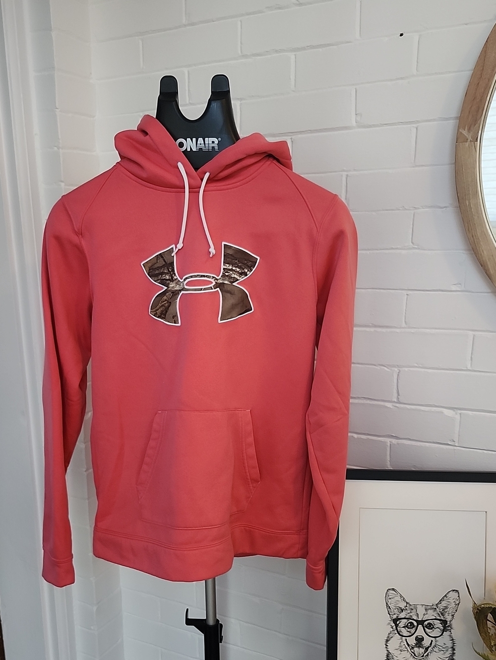 Under Armour Coral Hoodie with Camo Logo, Medium